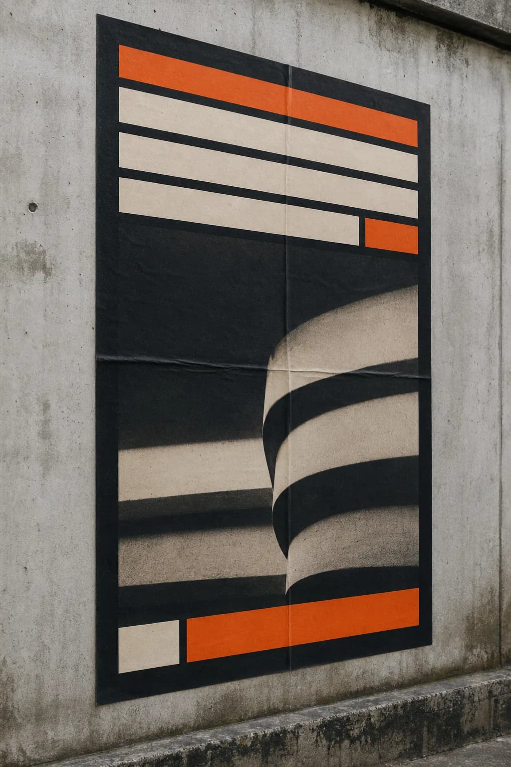 Large cultural poster built from expressive type and a simple focal image.